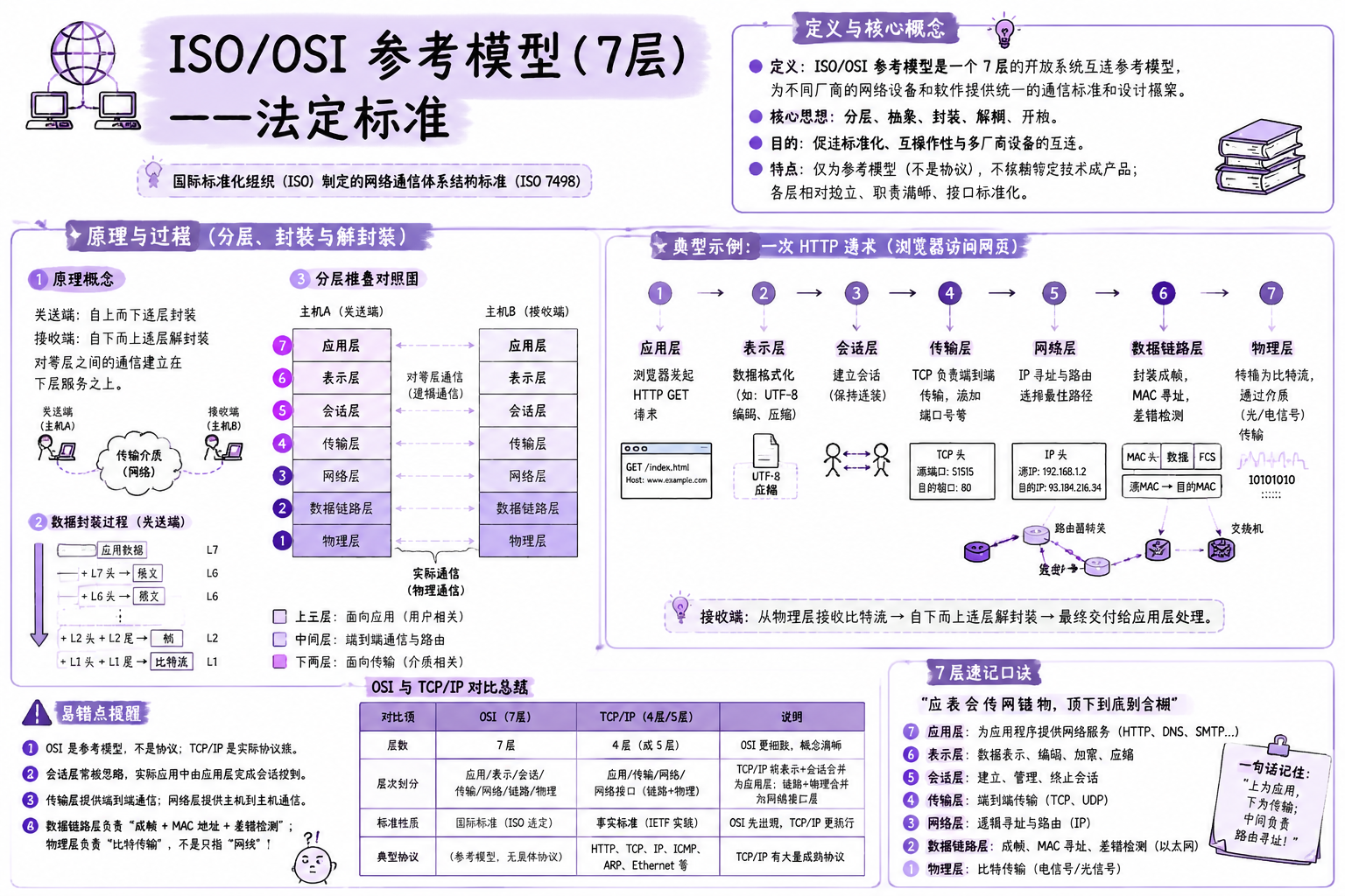 ISO/OSI 参考模型（7层）——法定标准