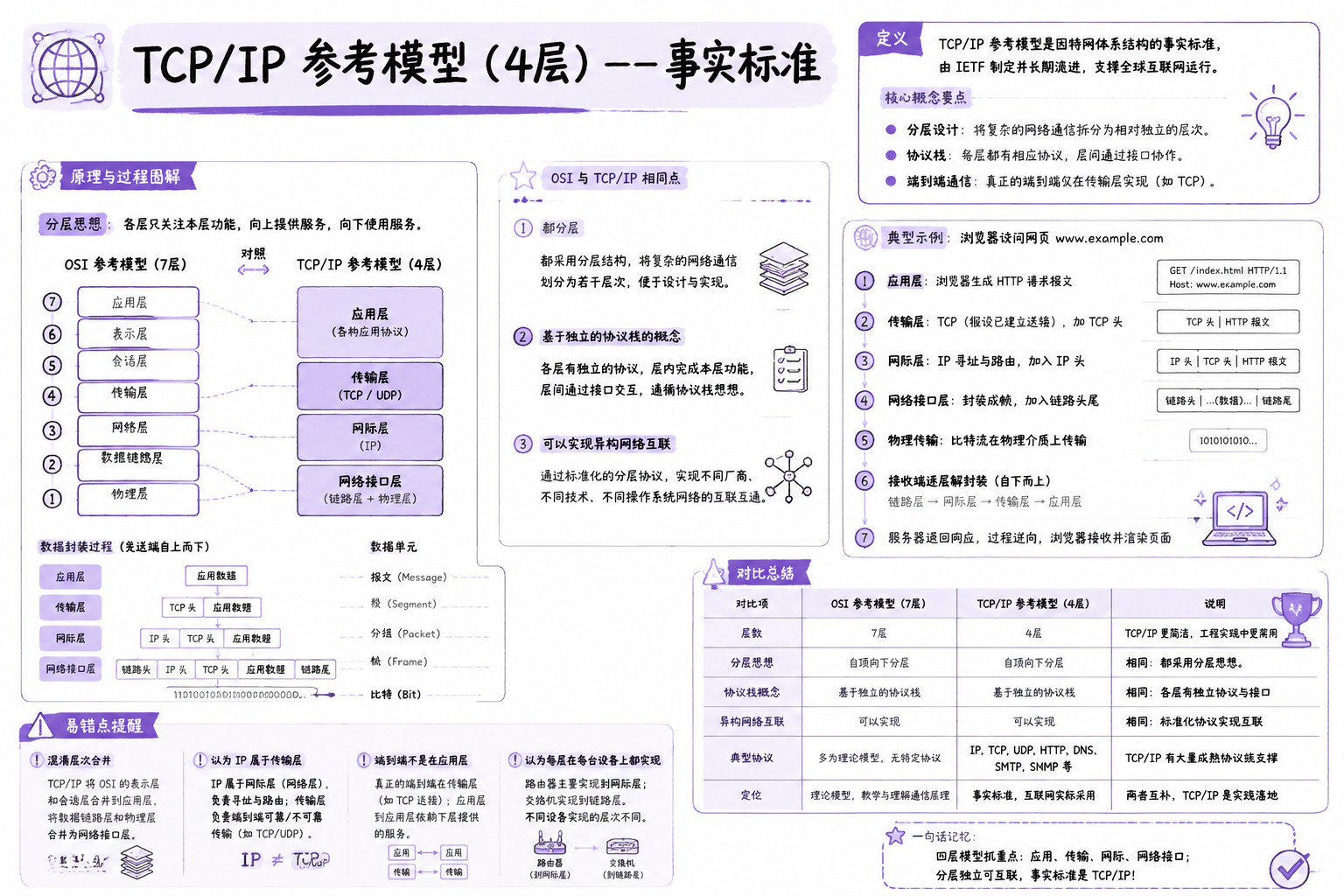 TCP/IP 参考模型（4层）——事实标准