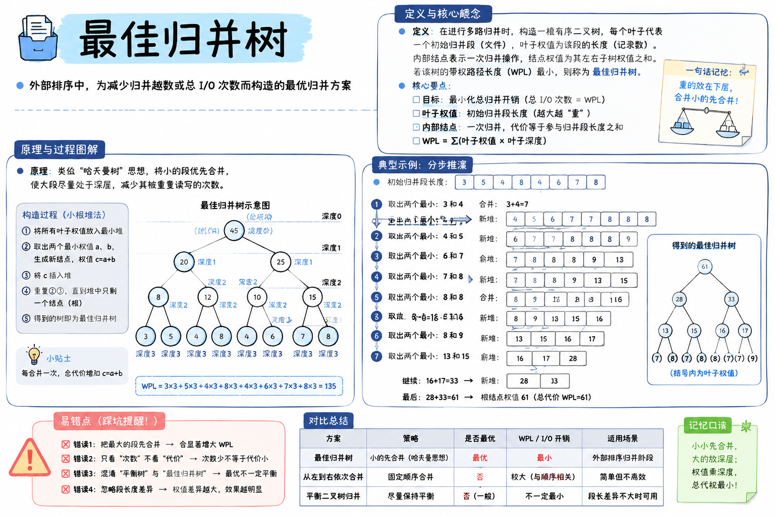 最佳归并树