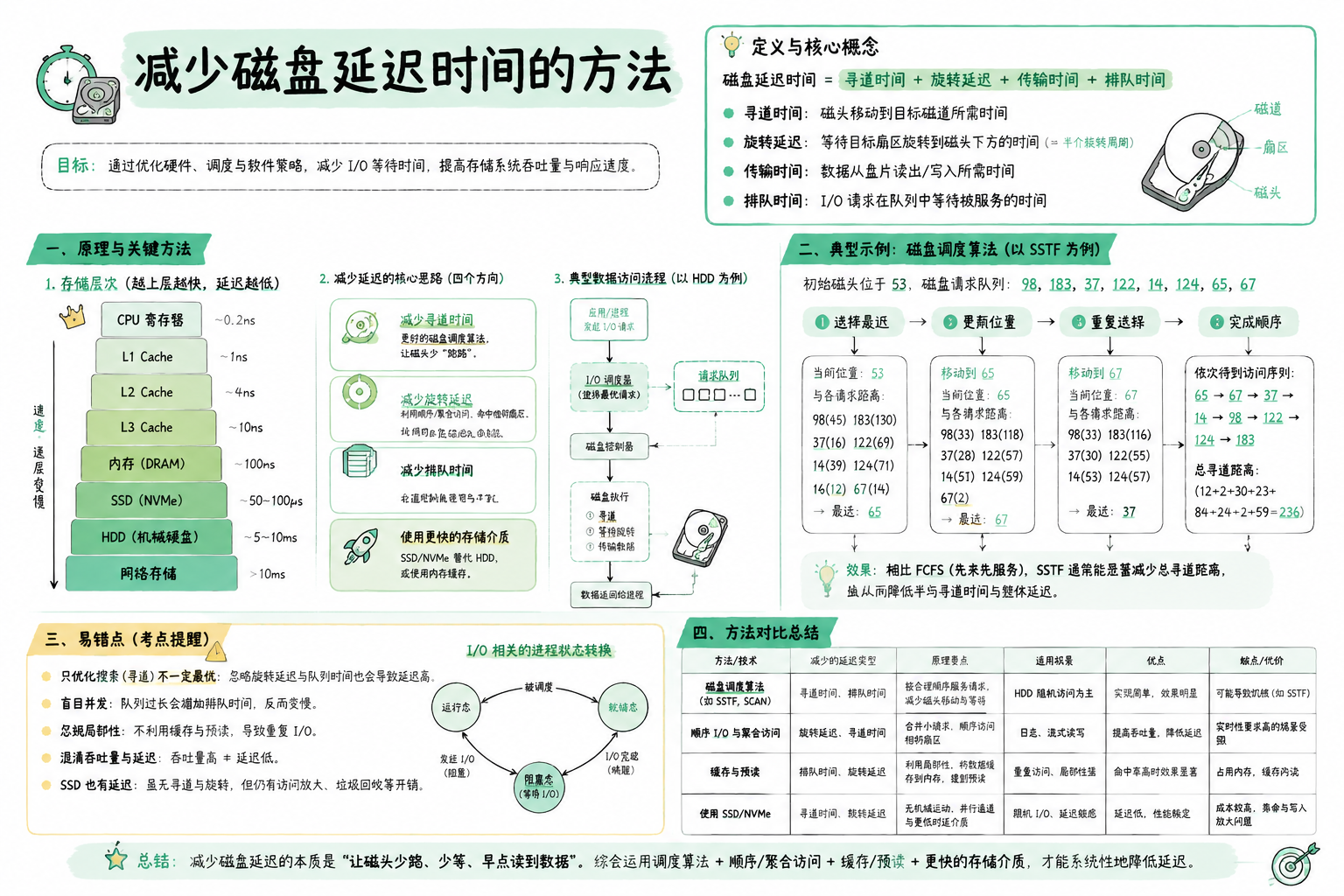 减少磁盘延迟时间的方法